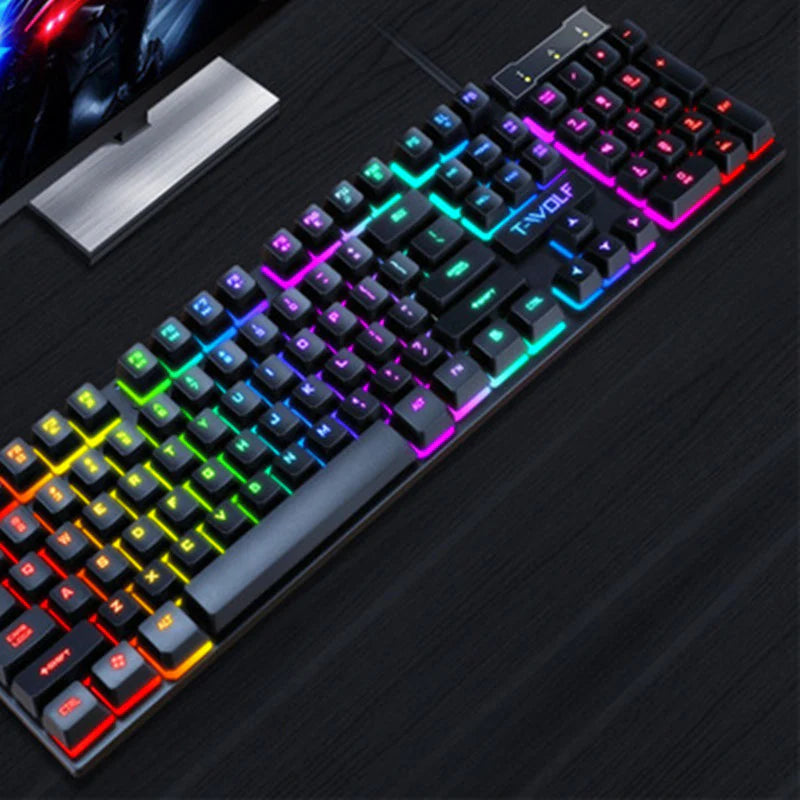 Illuminated Wired Gaming Keyboard with Floating Key Design